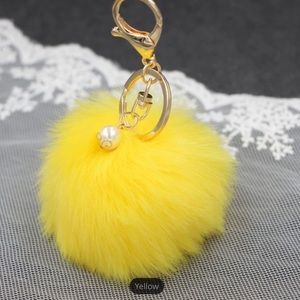 Yellow Pom Keychain